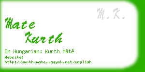 mate kurth business card